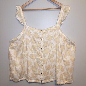 NWT Torrid Spring Summer Daisy Print Lightweight Tank Top Ruffle Plus size 5X 28